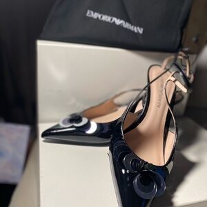Emporio Armani Black Patent leather shoes New in box
